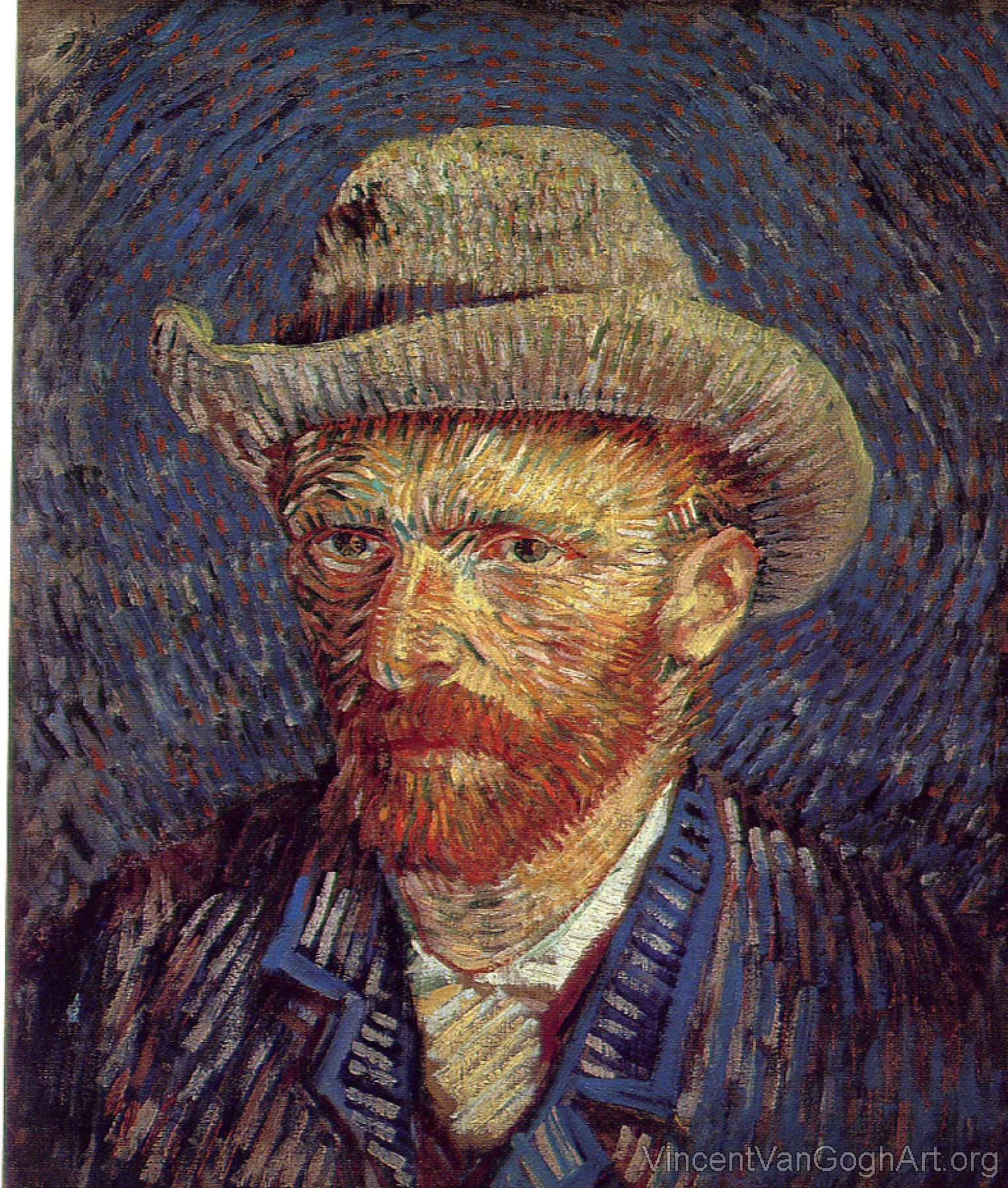 Self-Portrait with Grey Felt Hat III